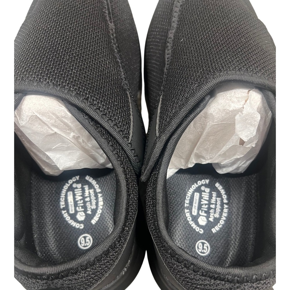FitVille Easy Top Wings Walking Shoes Arch Support Diabetic Extra Wide Black 9.5 - Picture 5 of 7